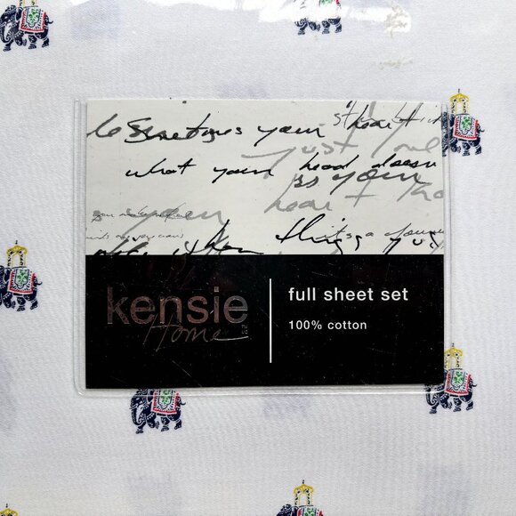 KENSIE Home QUEEN Size Cotton ELEPHANTS Sheet Set - India Elephant - Picture 3 of 7